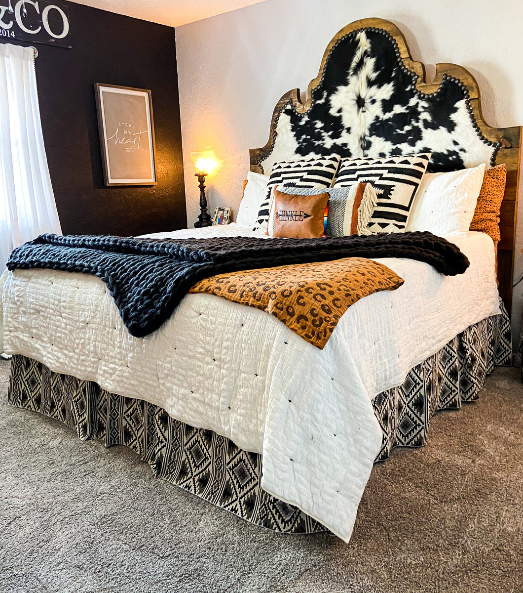 Wood frame Cowhide Headboard (DEPOSIT) Red Dirt Revivals